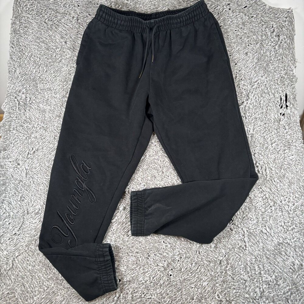 YoungLA Autograph Joggers Mens Large Black Embroidered Activewear Training Gym